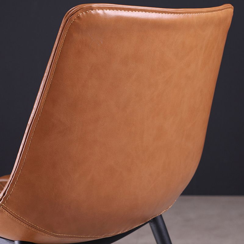 Industrial Style Dining Chairs Armless Dining Chair with Metal Legs for Kitchen