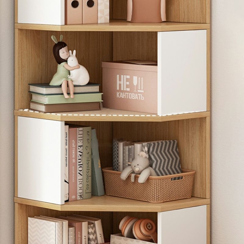 Modern Style Closed Back Bookshelf Engineered Wood Bookcase with Shelves