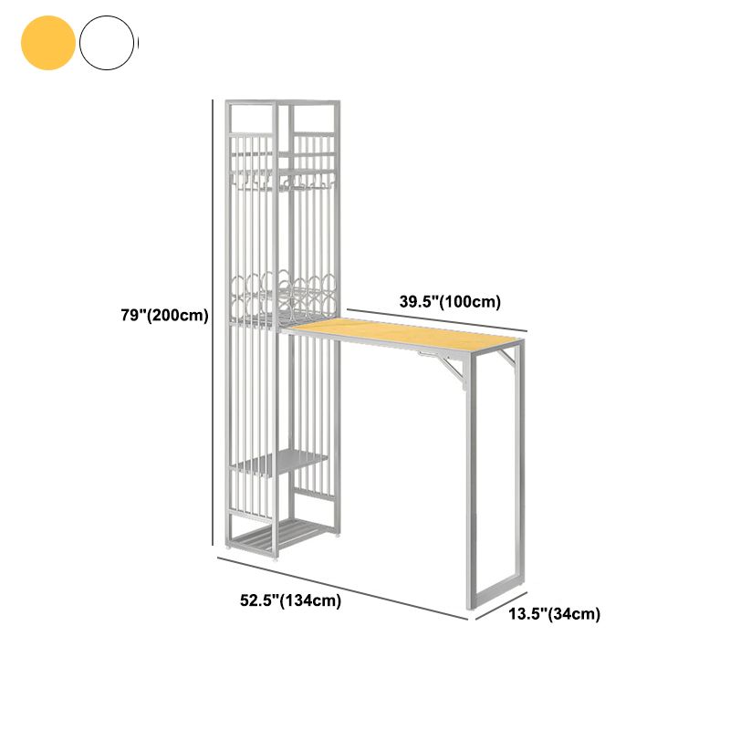 Glam Folding Bar Table Set 1/2 Pcs Bar Table and Bar Stools with Metal Frame