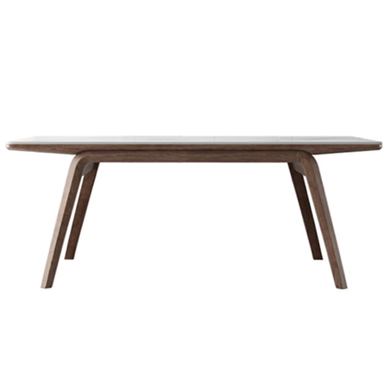Rectangle Table Medieval Modern Sintered Stone Top Dining Table with Wooden Base
