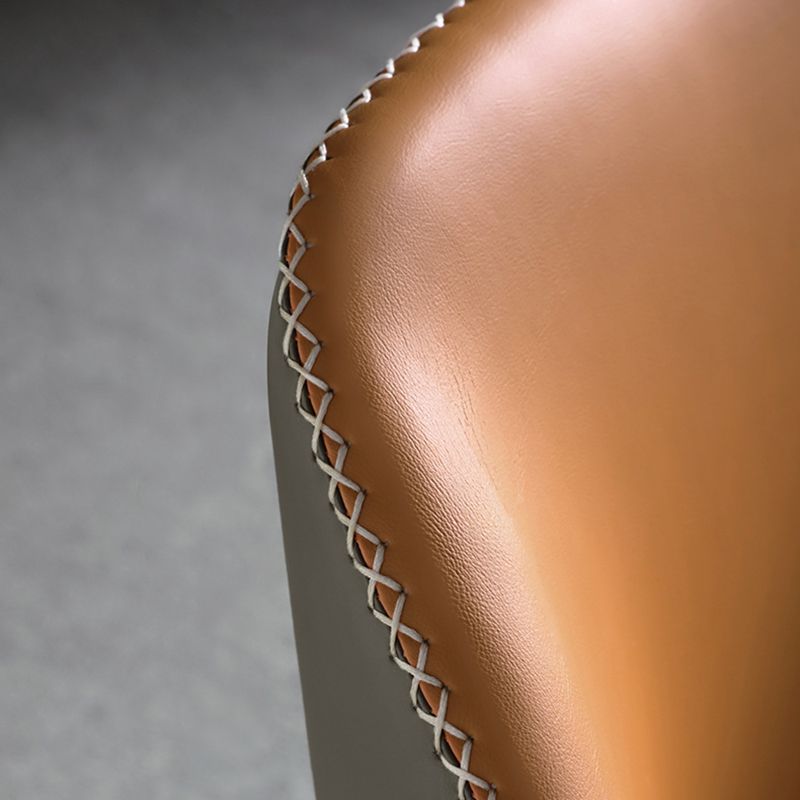 Silla de comedor sin brazos con respaldo industrial, sillas de comedor de piel sintética para uso doméstico