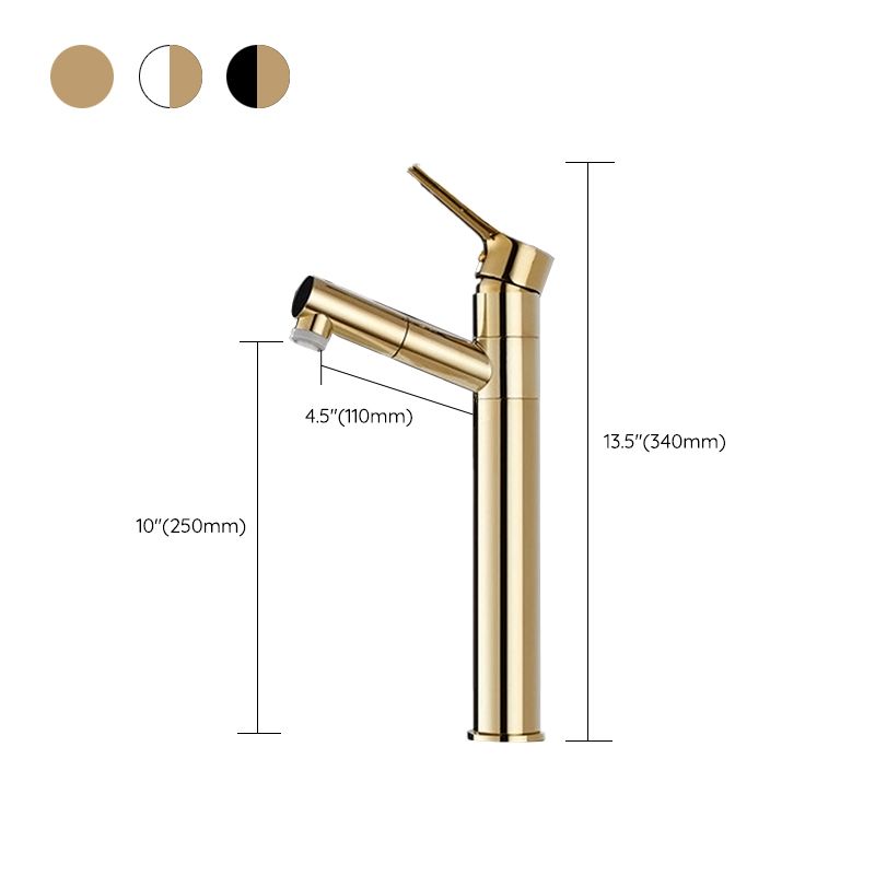 Swivel Spout Basin Faucet Pull-out Luxury Vanity Sink Faucet Circular Brass Faucet
