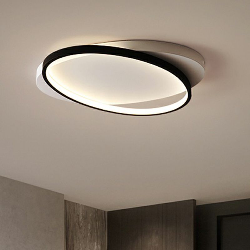 Metal Ellipse Flush Mount Lamp Minimalism Led Surface Mount Ceiling Light for Foyer