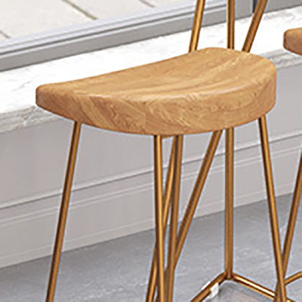 Contemporary Wood Bar Stool Metal Bar Stool with Contoured Seat