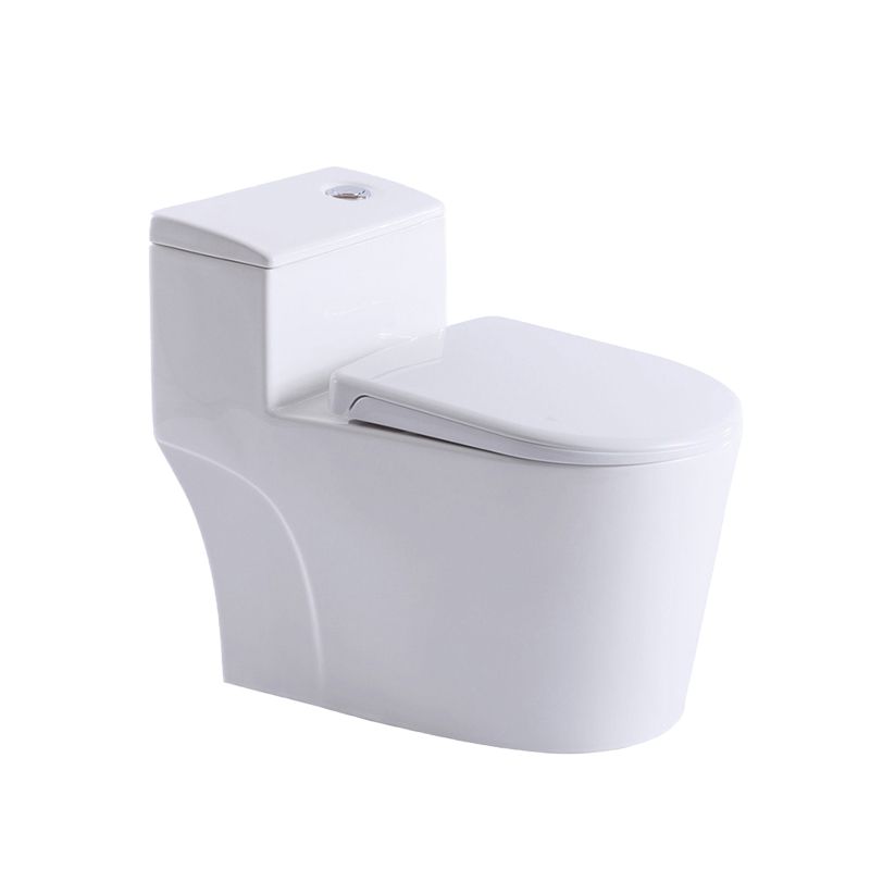 Contemporary White Flush Toilet Floor Mount Toilet Bowl for Washroom
