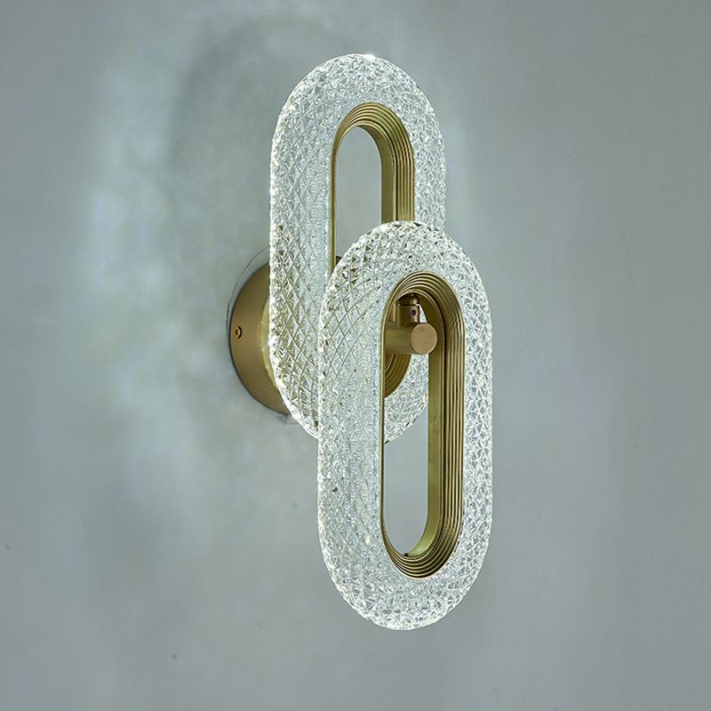 Contemporary Acrylic Wall Mount Lamp Bronze Oval Wall Sconce for Bedroom