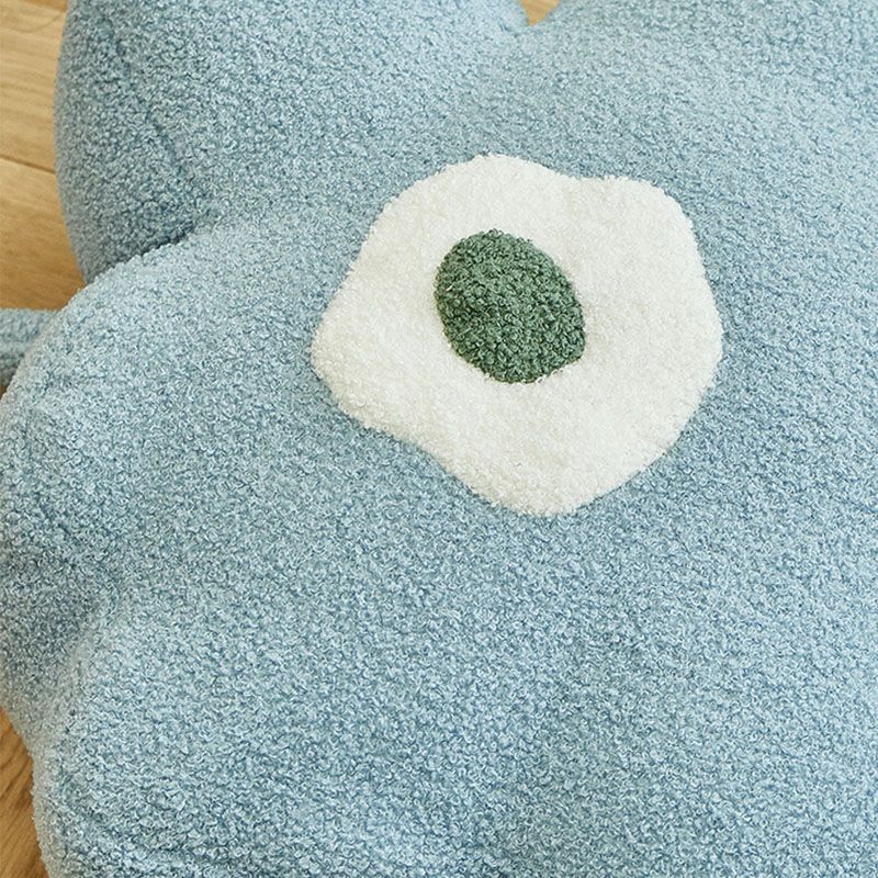 Contemporary Pouf Ottoman Velvet Upholstered Flower Shape Ottoman