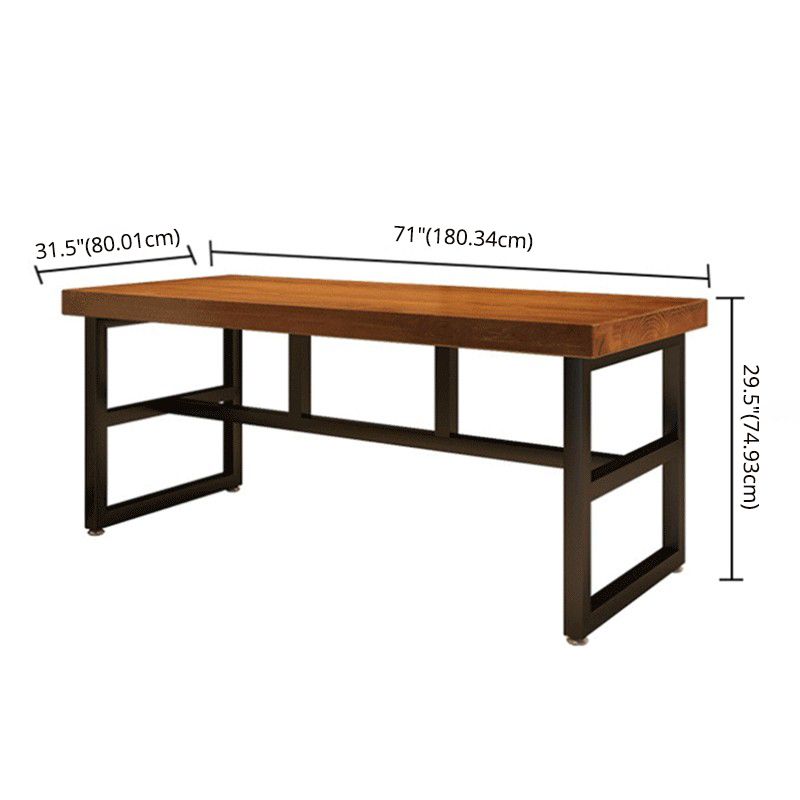 Industrial Standard Dining Room Set with Wood Top and Trestle Base Kitchen Table Set