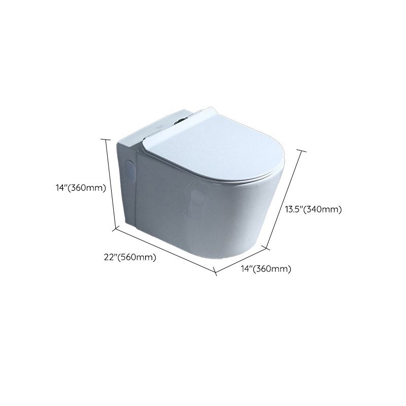 Modern Concealed Tank Toilet Skirted Ceramic Wall Hung Flush Toilet with Seat