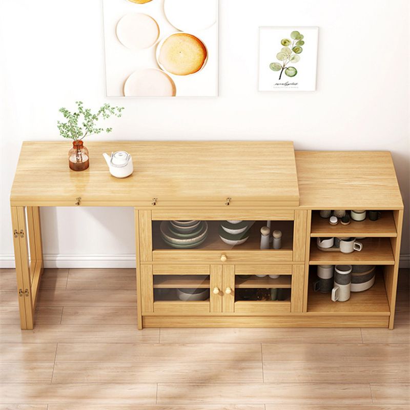 Natural Finish Dining Table Set 1/3 Pieces Faux Dinette Set for Home
