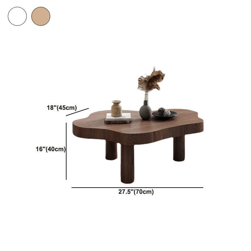 3 Legs Base Design Cocktail Table White/black/walnut Pine Free Shape Coffee Table