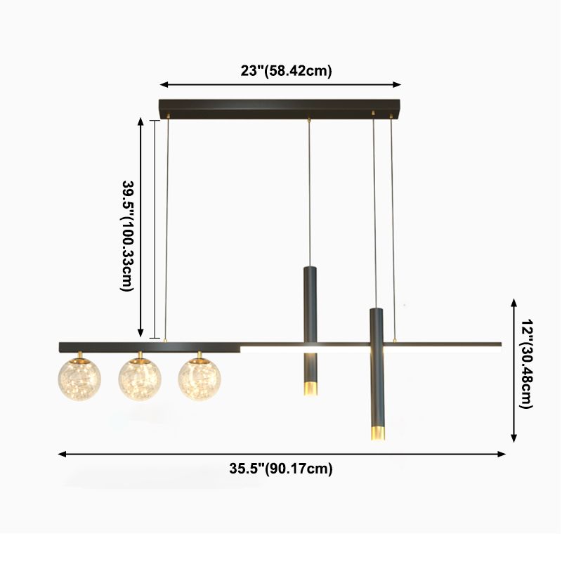 6 Heads LED Island Lighting Contemporary Ceiling Pendant Light for Dining Room