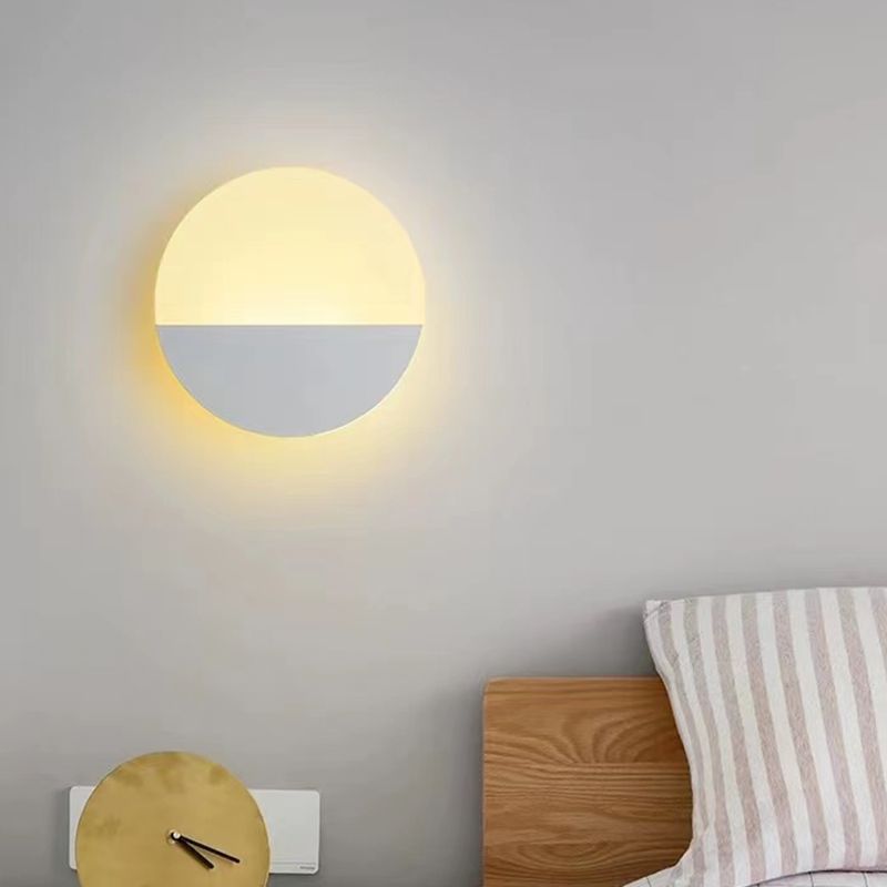 1 Light Geometric Flush Mount Wall Sconce Contemporary Metal Wall Light Sconces