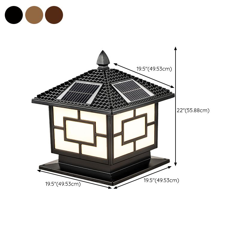 Contemporary LED Pillar Light Simple Solar Lighting Fixture for Garden
