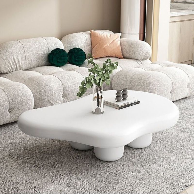 Modern 4 Legs Cocktail Table Wood Free Form Coffee Cocktail Table