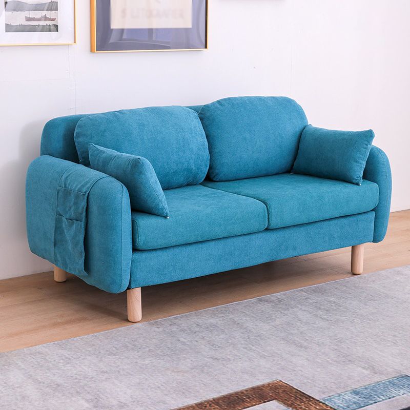 Scandinavian Loveseat with Two Pillow Back and Storage for Apartment