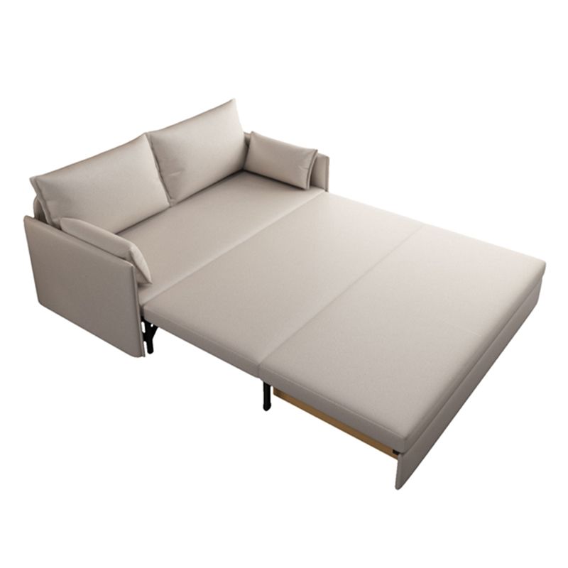 Contemporary Sofa Futon Bonded Leather Futon Sleeper Sofa with Storage