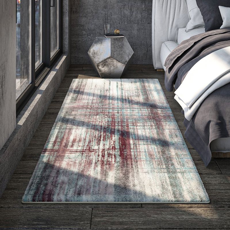 Chic Modern Rug Grey Polyester Area Carpet Anti-Slip Washable Area Rug for Bedroom