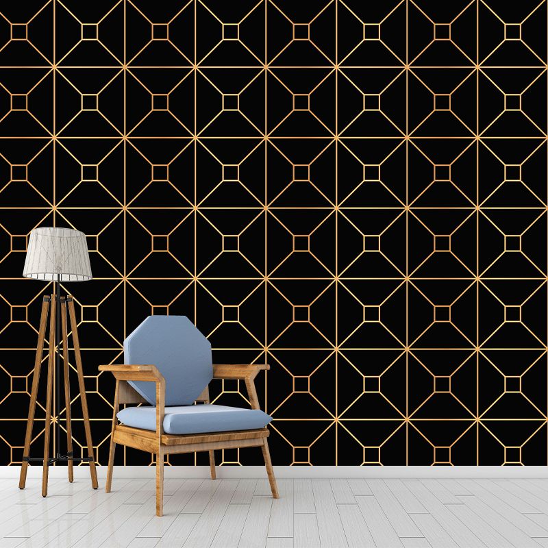 Geometry Mural Decal Modern Decorative for Study Room, Stain Resistant