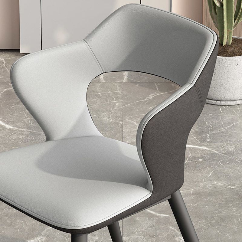 Metal Modern Indoor Side Chair with Arms Matte Finish Open Back Dining Chair