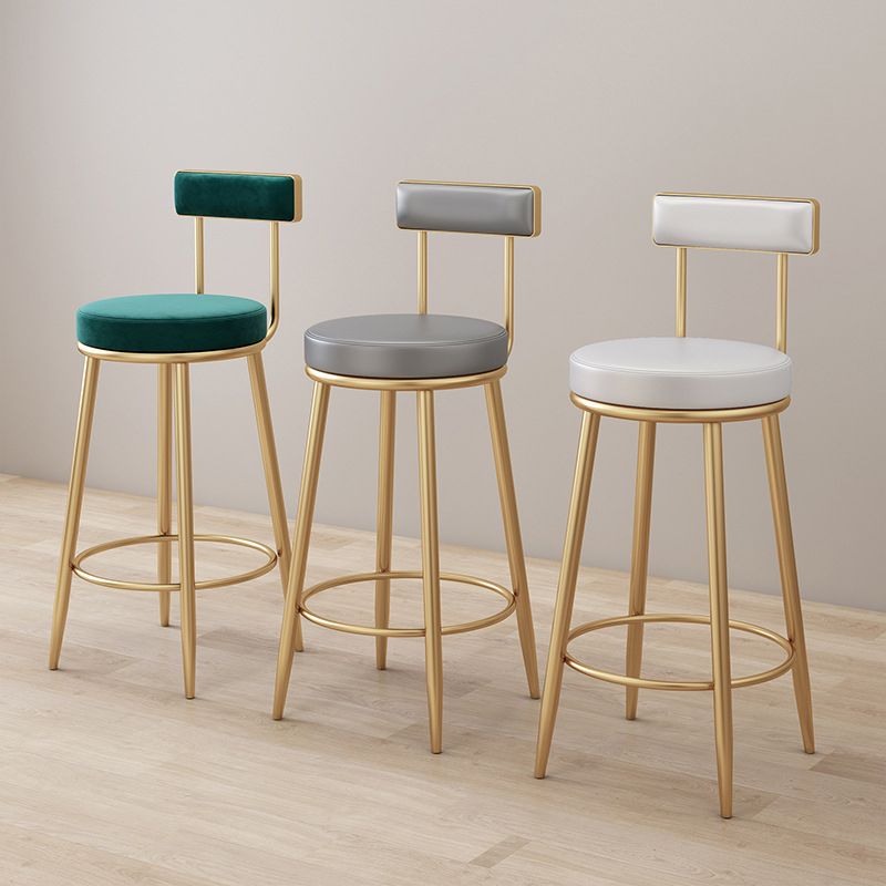 Modern Style Upholstered Counter Stool Round Living Room Bar Stool