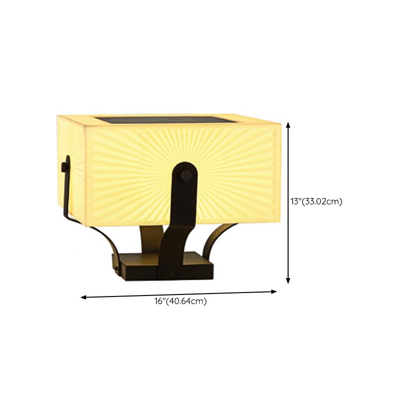 LED Solar Energy Pillar Lamp Stainless Steel Outdoor Light with Acrylic Shade for Garden