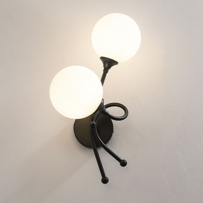 Zeitgenössische Glaswandleuchten mit zwei Kopfmetallwandleuchte für Wohnzimmer