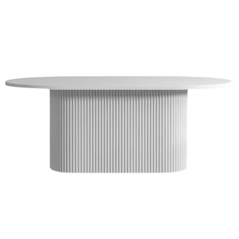 Solid Wood Base Contemporary Oval Indoor Table Pedestal Table for Dining Room