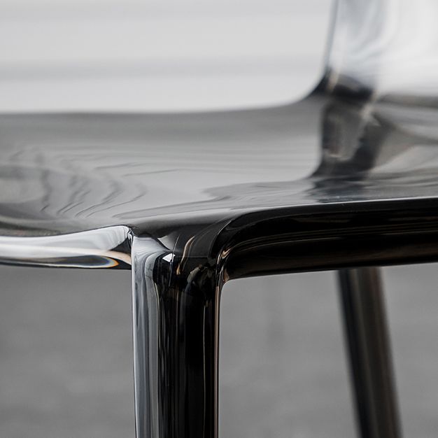 Modern Acrylic Armless Solid Back Dining Accent Chair for Home