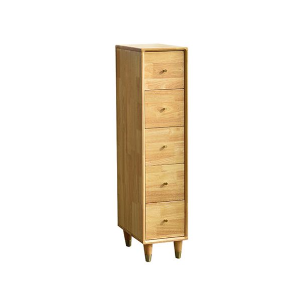 15.74" Wide Modern Wooden Accent Chest Rubberwood Chest with 5 Drawers