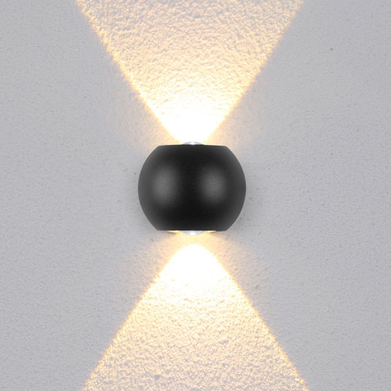 Lámpara de pared LED geométrica negra en moderna simplicidad de aluminio luz de pared impermeable con sombra de vidrio