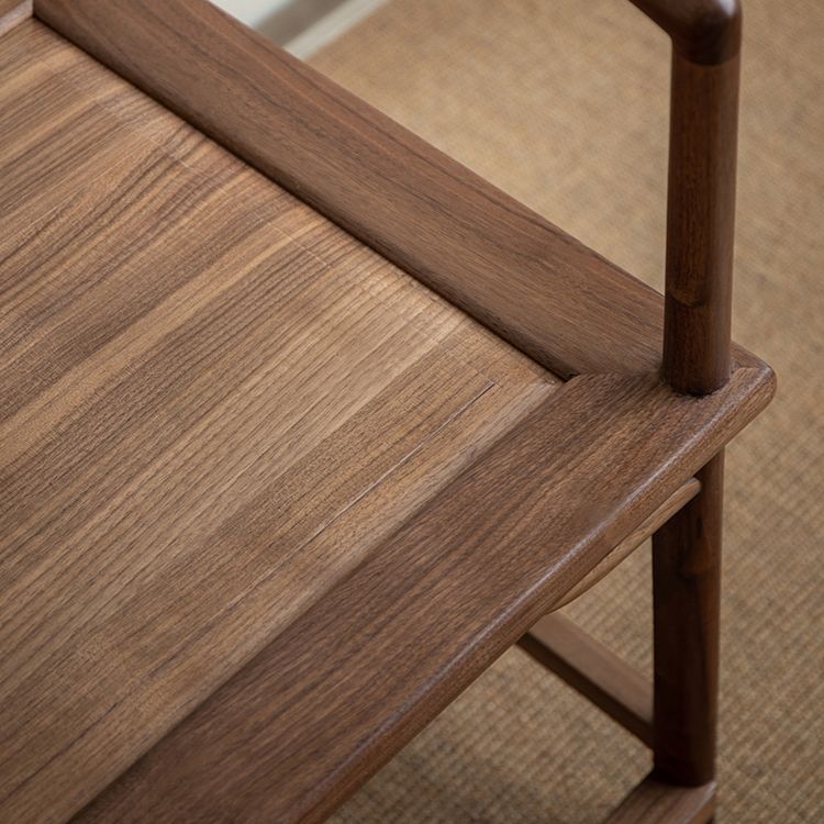 Traditional Style Dining Chair Slat Back Solid Wood Arm Chair for Home