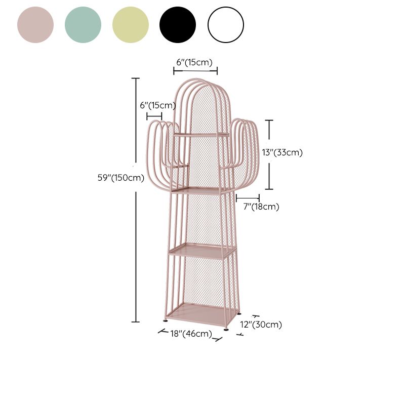 Scandinavian Antique Finish Shelf Bookcase Metal Etagere Bookshelf , 59.05" H