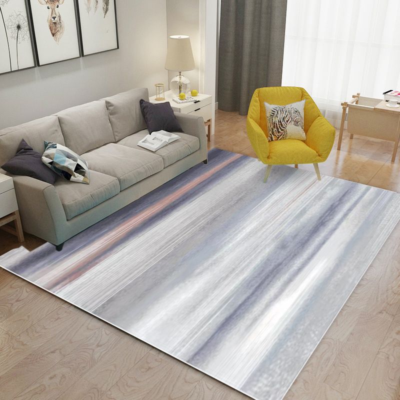 Grey Simple Rug Polyester Graphic Indoor Rug Stain Resistant Rug for Drawing Room