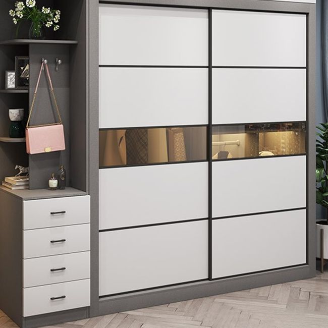 Grey and White Wardrobe Cabinet Contemporary Wardrobe Armoire