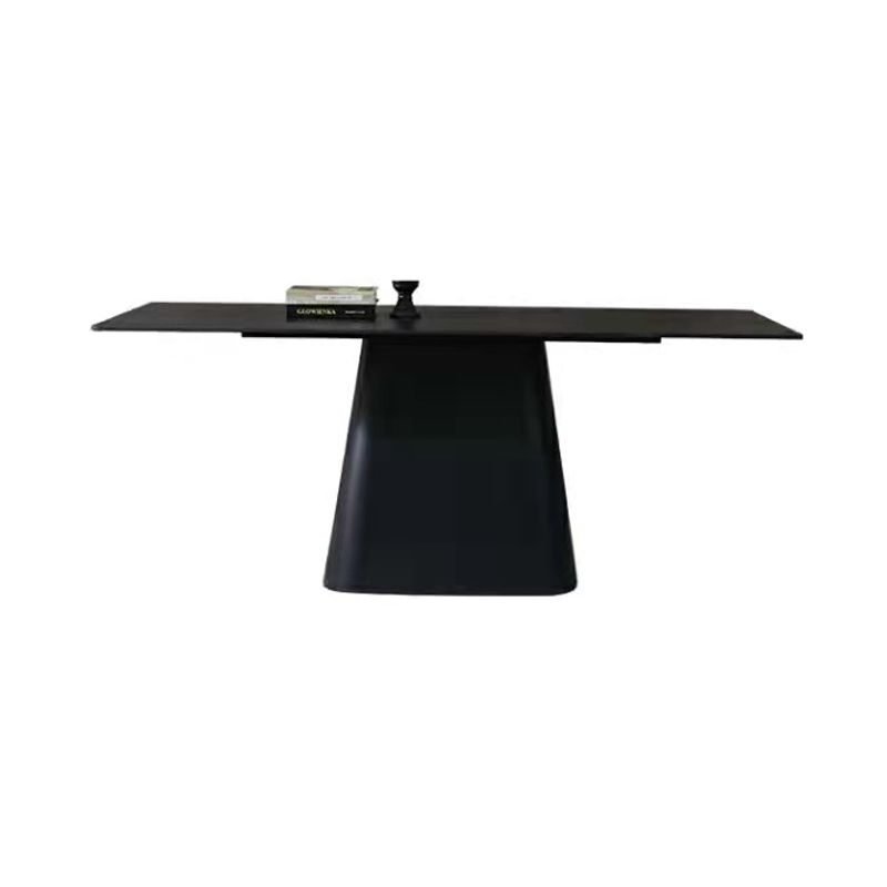 Modern Dining Set 1/4/5/7 Pcs Black Rectangle Dining Table with Upholstered Chairs