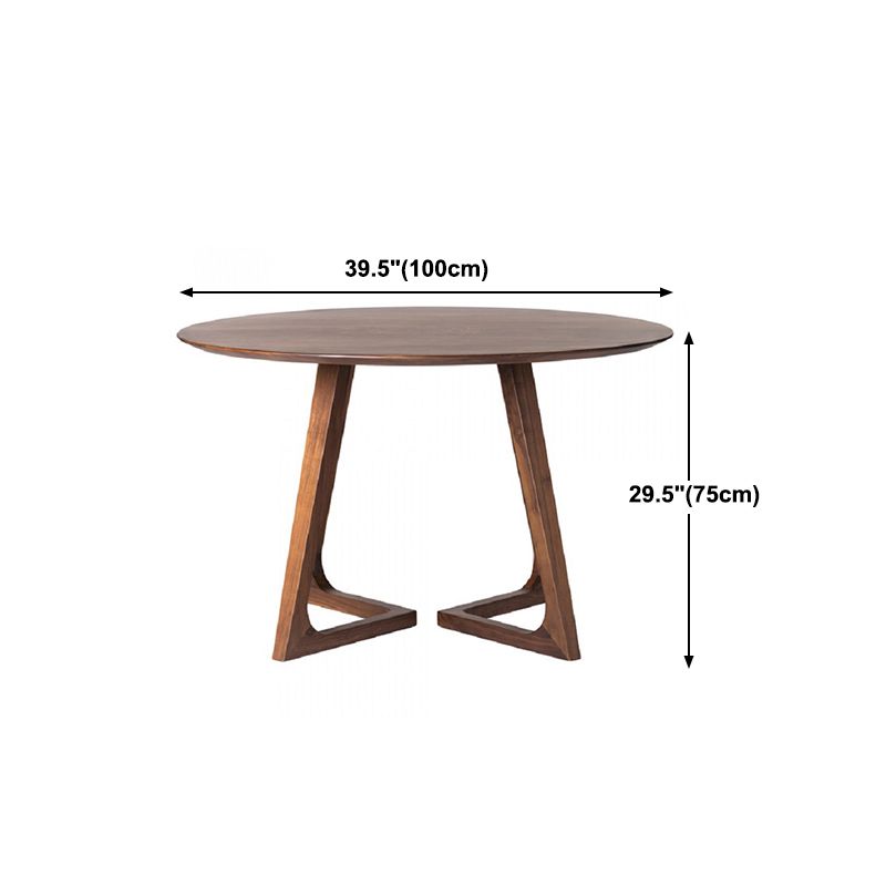 Modern Pine Wood Dining Table for Restaurant Round Table with Double Pedestal