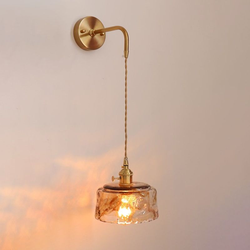 Binnen 1-Bulb Down Light Wall SCONCE LICHTING INDUSTRIËLE BRUIN GLAS SCONCE LICT BEMIDING