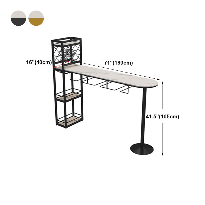 Modern Stone Storage Dining Table Double Pedestal Indoor Patio Bar Table