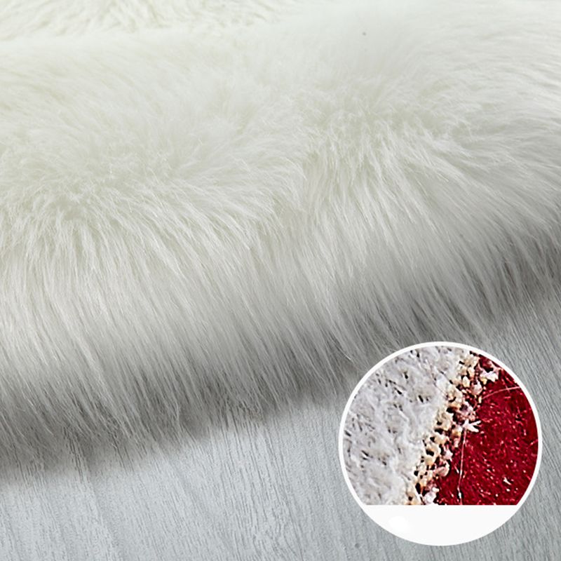 Comfort Modern Shag Area Rug Simplicity Solid Round Area Carpet Polyester Friendly Washable for Living Room