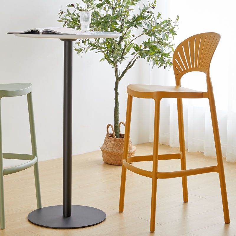 Modern Bar-stool Plastic Counter Bar Stool with Plastic Legs for Kitchen