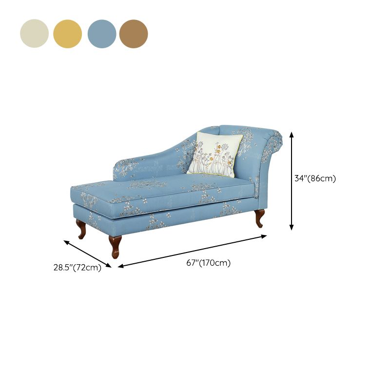 Living Room Upholstered Chaise Modern Style Rolled Arms Chaise