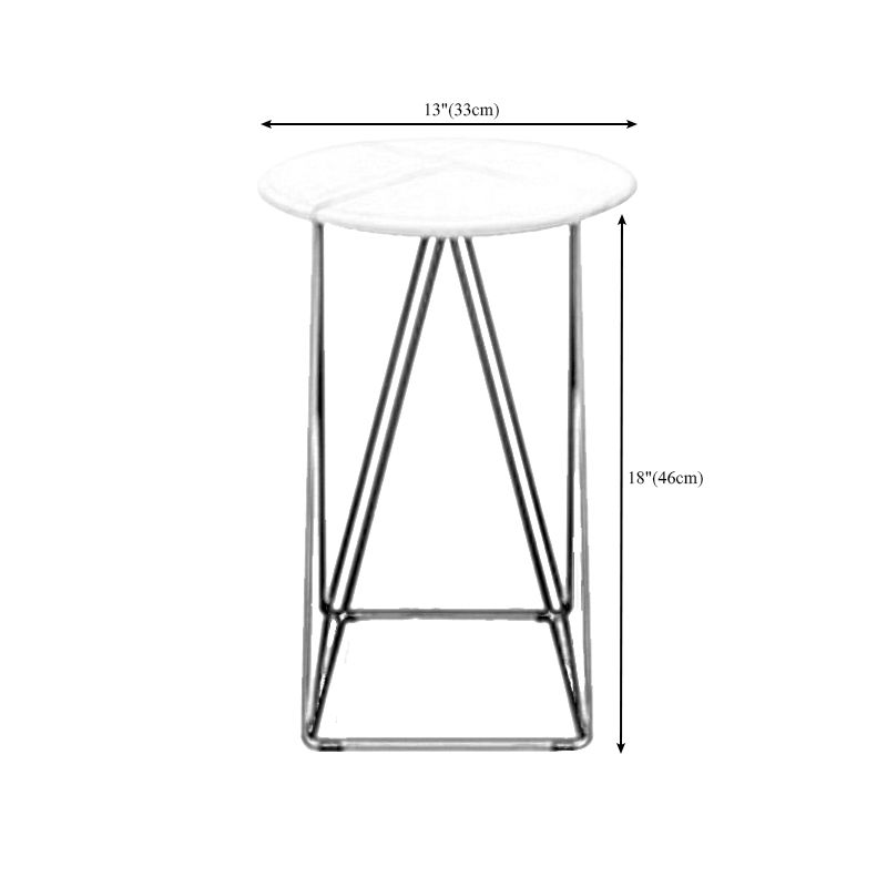 Frame Base Coffee Table Round Black/White Stone Cocktail Table