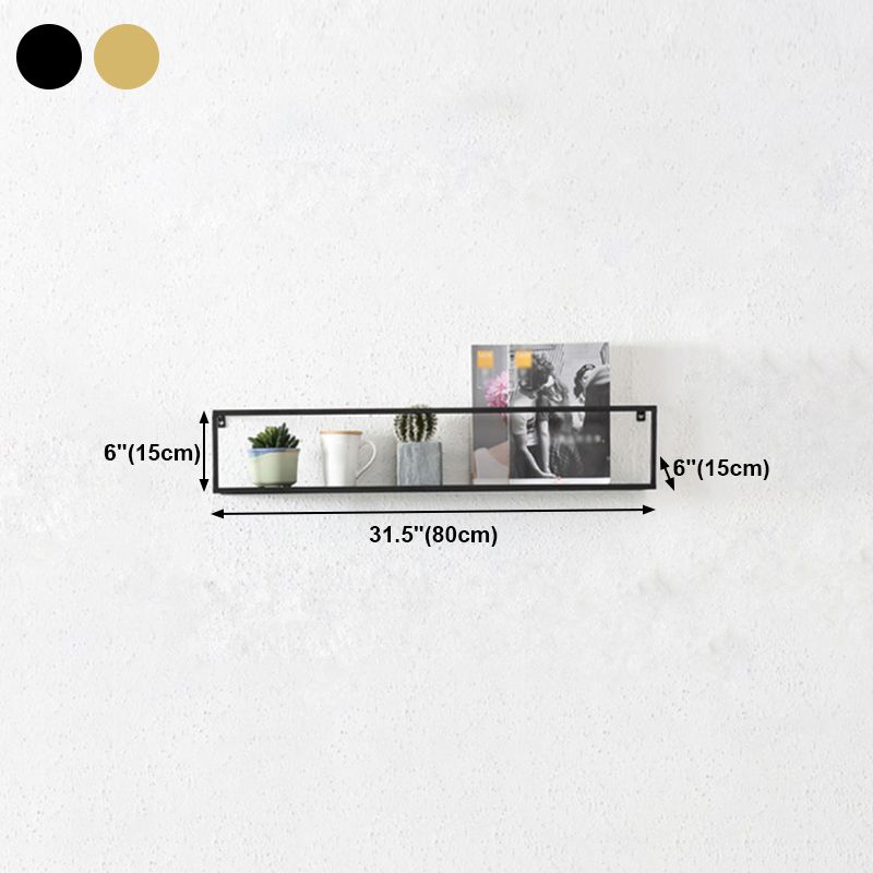 Industrial Style Metal Bookcase Wall Mounted Rectangular Shelves