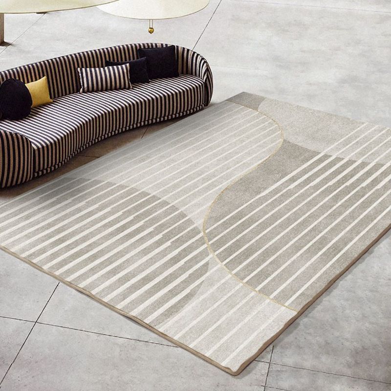 Vaste kleur gestreepte print vloerkleed polyester minimalistische anti-slip achterste binnenkap voor woonkamer
