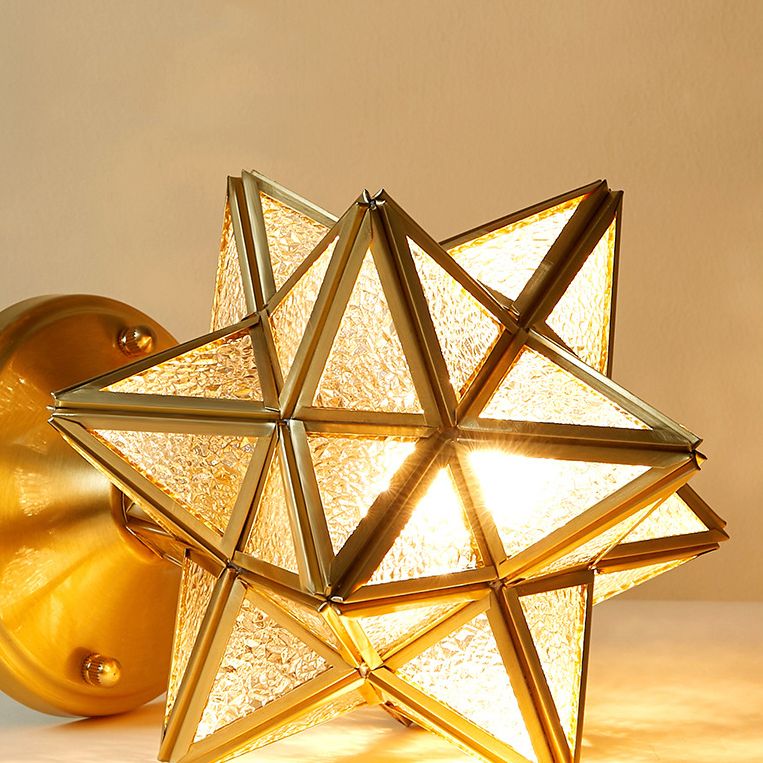 Lámpara de montaje de techo de vidrio semi-flusco de estrella para el dormitorio