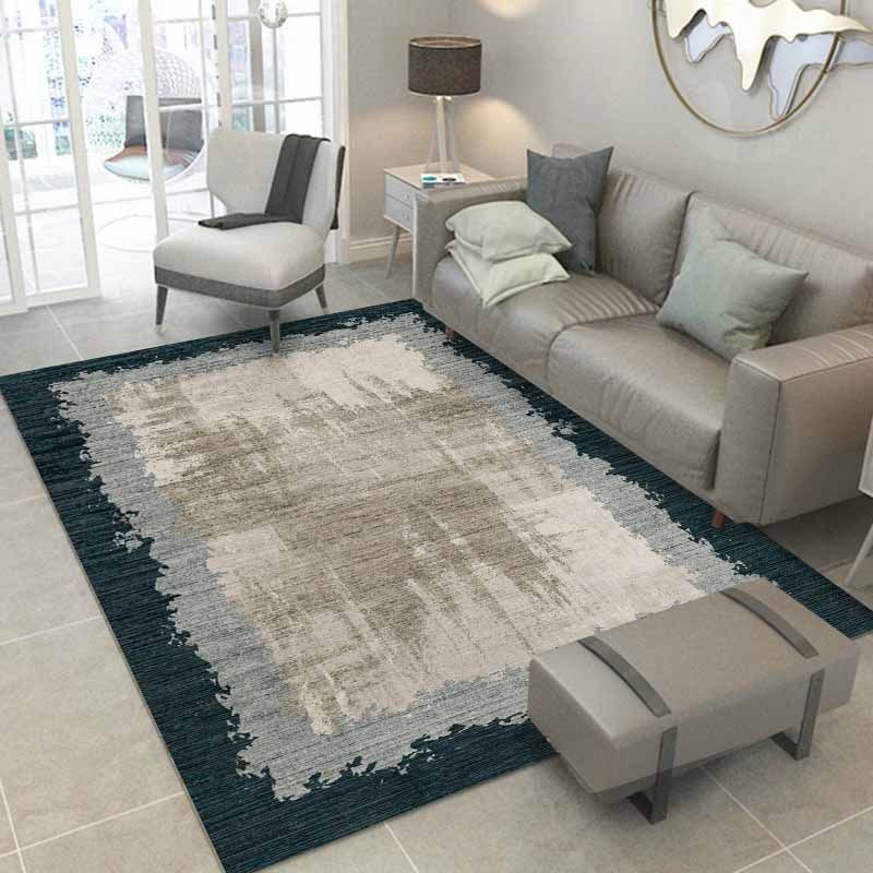 Gold Modern Rug Polyester Graphic Area Rug Non-Slip Backing Rug for Drawing Room