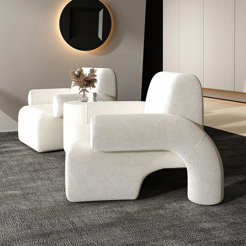 Nordic Style Fabric Armrest Cushioned Back Cushioned Arm Chair