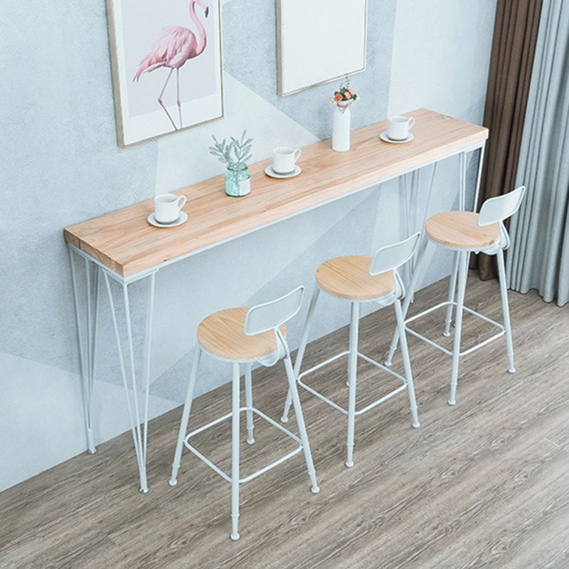 Glam Style 1/2/4/5 Pieces Bar Table Set Rectangle Bar Table with High Metal Stools