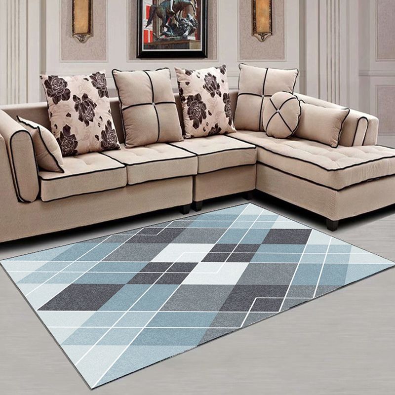 Geometric Area Rug Polyester Modern Carpet Stain Resistant Indoor Rug for Living Room